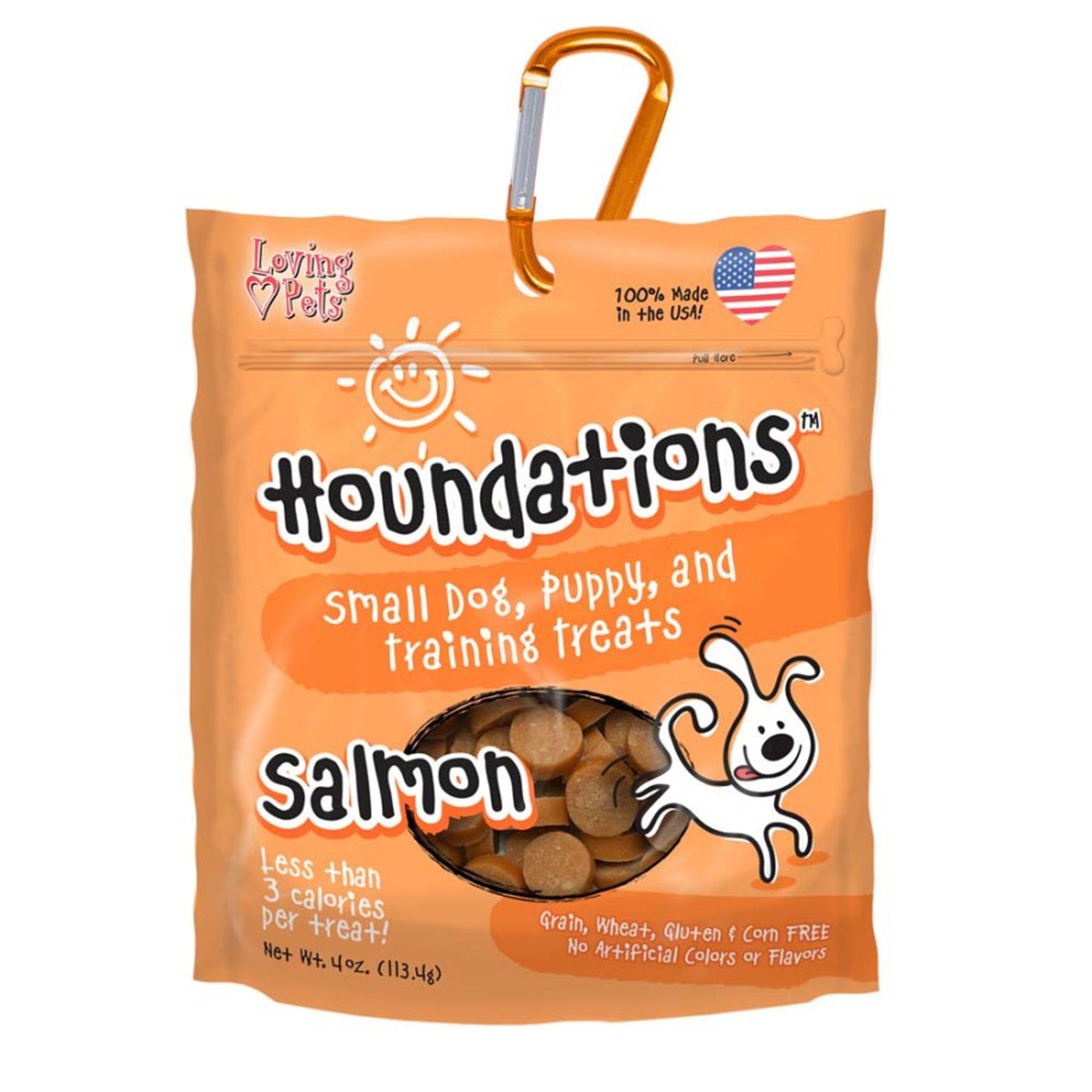Loving Pets Houndations Small Dog  Puppy Training Treats Salmon, 1ea/4 oz