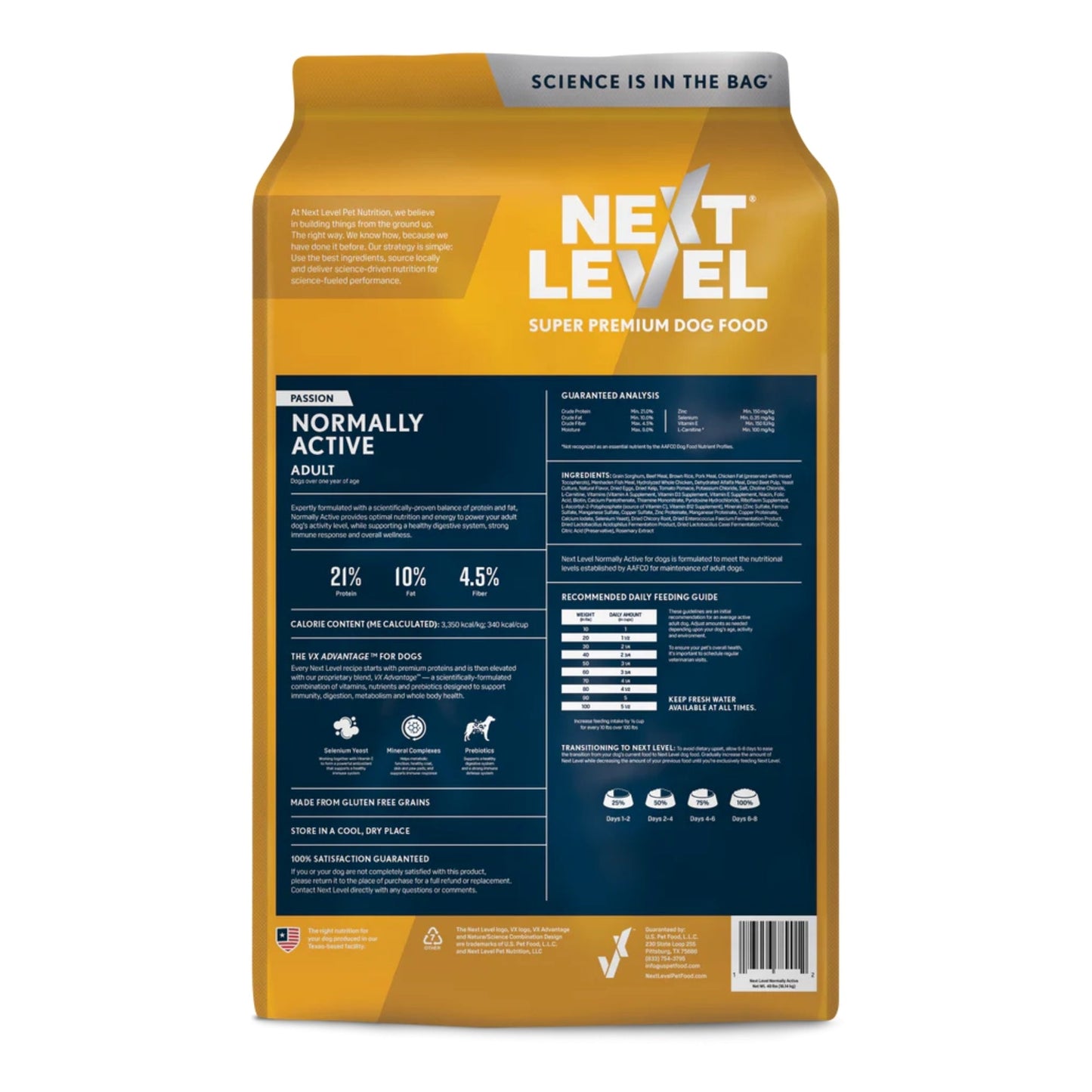 Next Level Normally Active Adult Dry Dog Food 40lbs