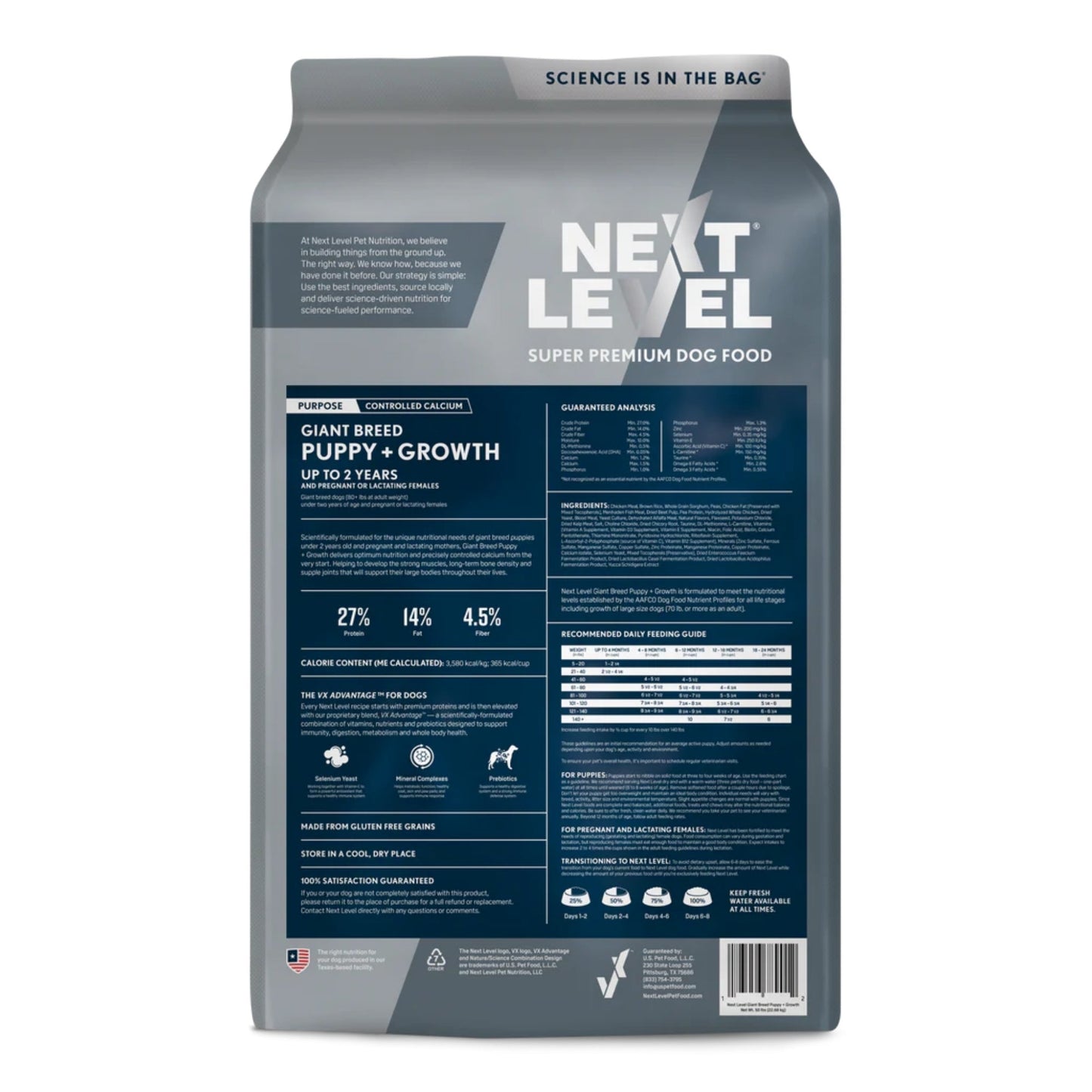 Next Level Giant Breed Puppy + Growth Dry Dog Food 50lbs
