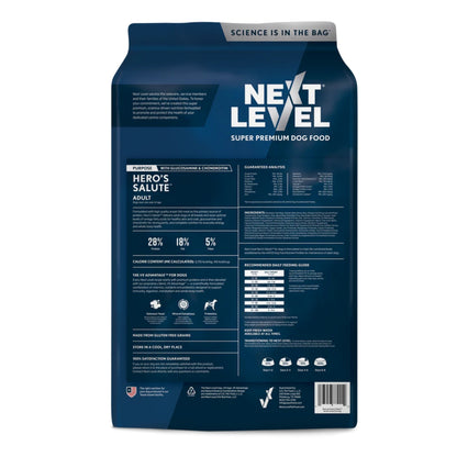 Next Level Hero's Salute Dry Dog Food 40lbs