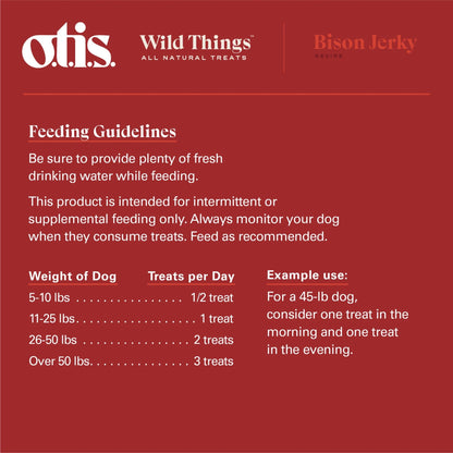 Otis Dog Wild Things Bison Jerky 4oz.