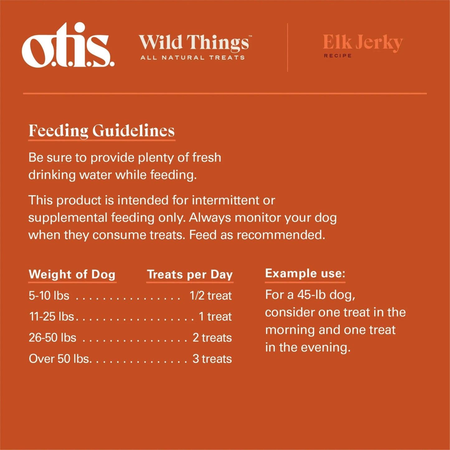Otis Dog Wild Things Elk Jerky 4oz.