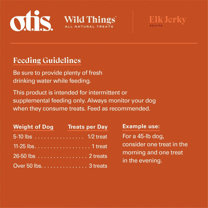 Otis Dog Wild Things Elk Jerky 4oz.