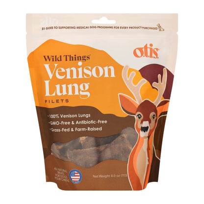 Otis Dog Wild Things Grain Free Venison Lung Filets 4oz.