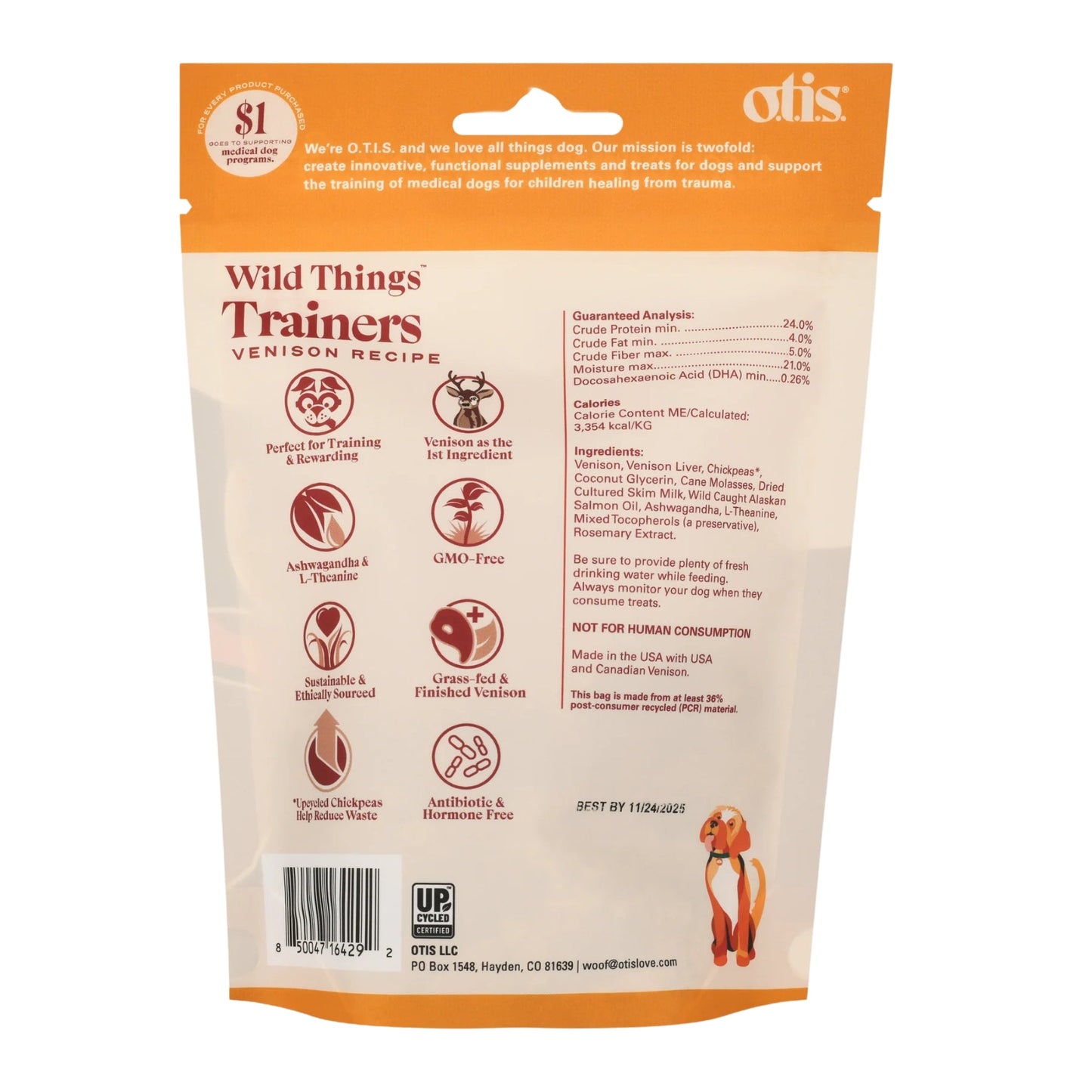 Otis Dog Wild Things Trainers Venison 4oz.