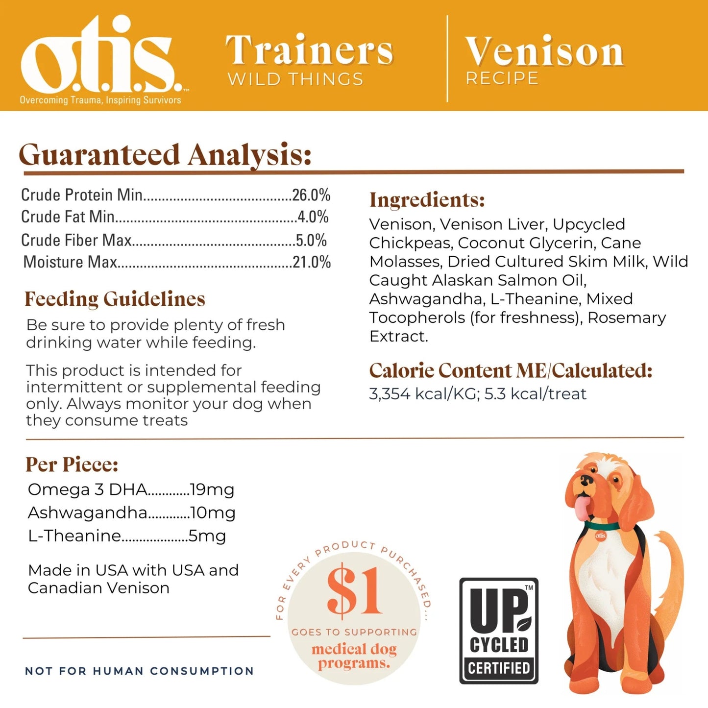 Otis Dog Wild Things Trainers Venison 4oz.