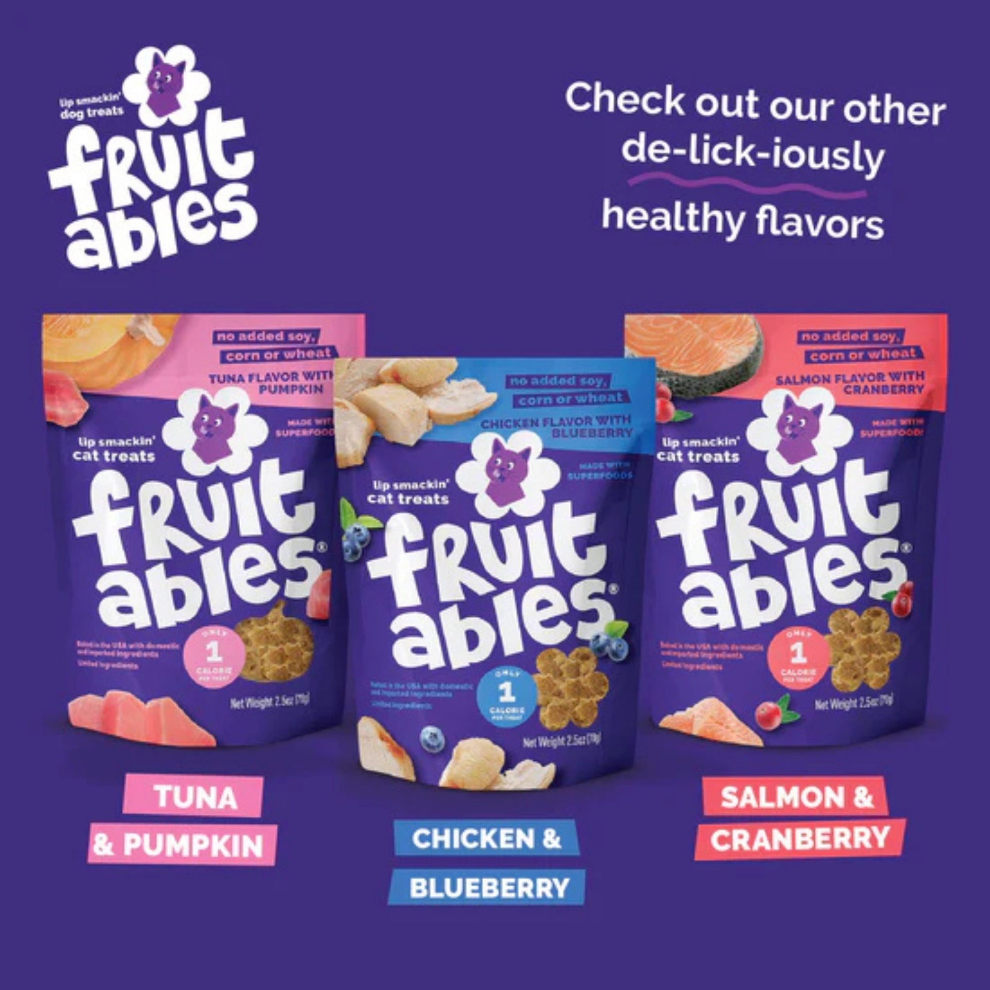 Fruitables Limited Ingredient Crunchy Cat Treats Chicken w/Blueberry 1ea/2.5 oz