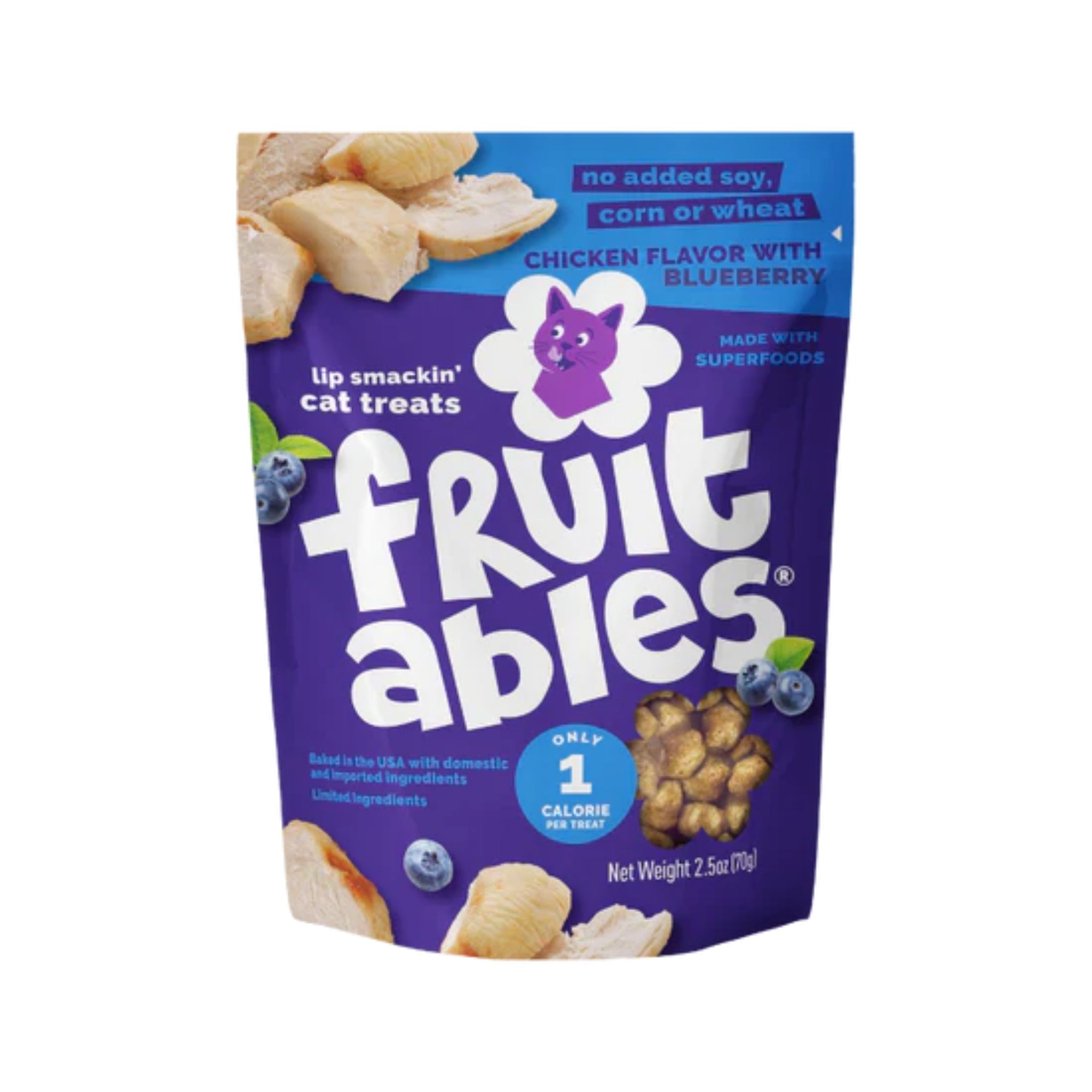 Fruitables Limited Ingredient Crunchy Cat Treats Chicken w/Blueberry 1ea/2.5 oz