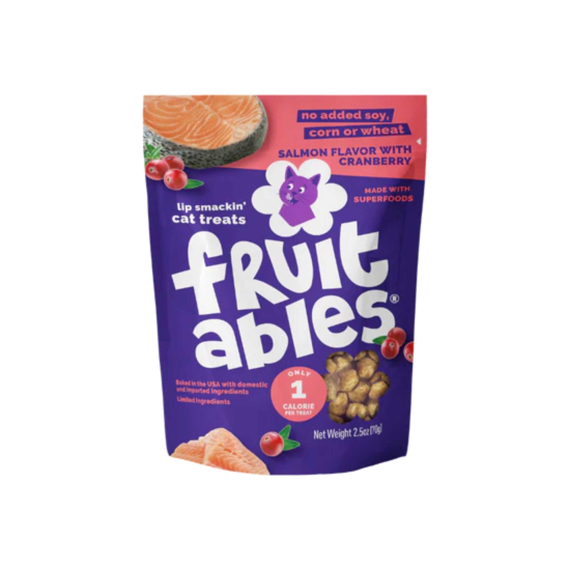 Fruitables Limited Ingredient Crunchy Cat Treats Salmon w/Cranberry 1ea/2.5 oz