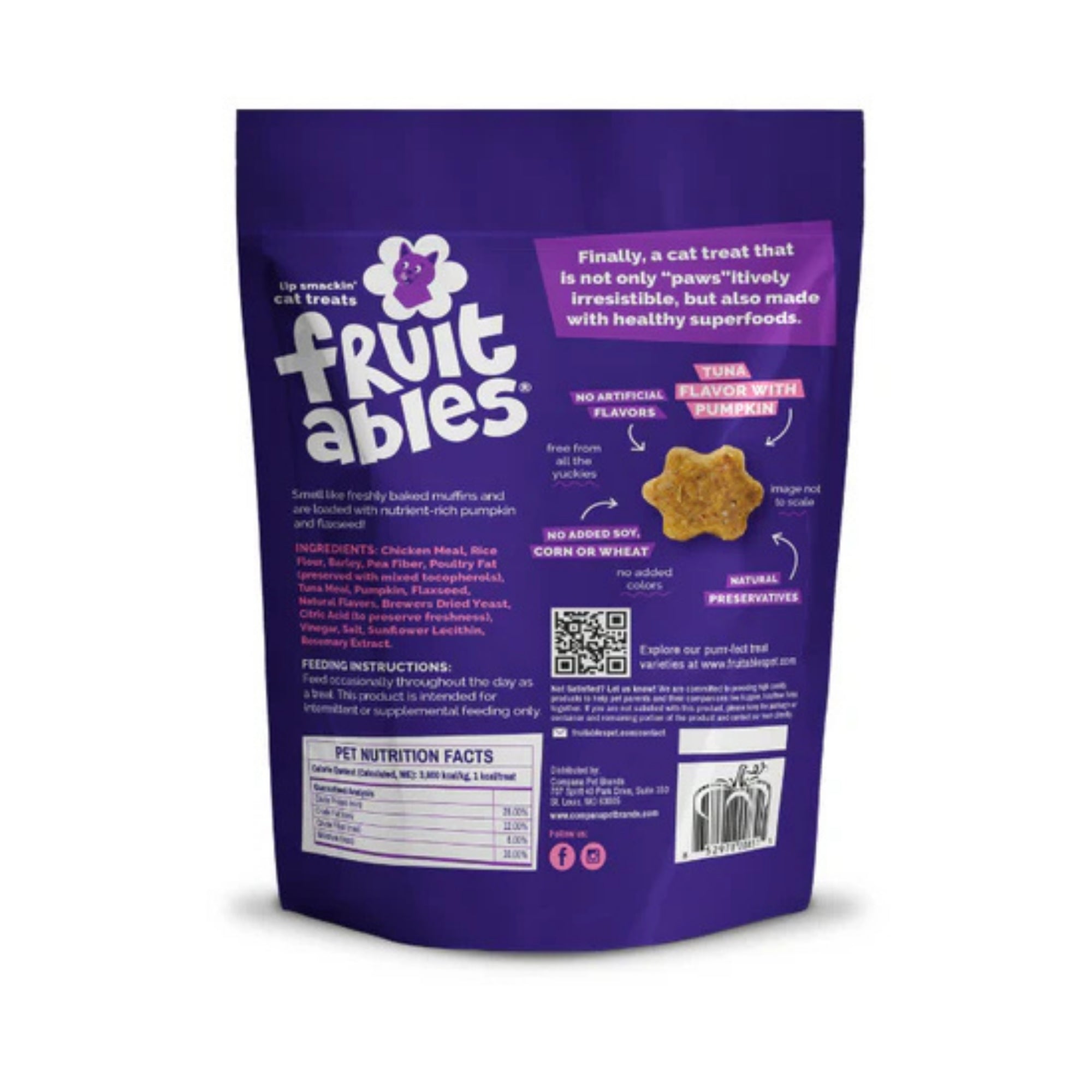 Fruitables Limited Ingredient Crunchy Cat Treats Tuna w/Pumpkin 1ea/2.5 oz
