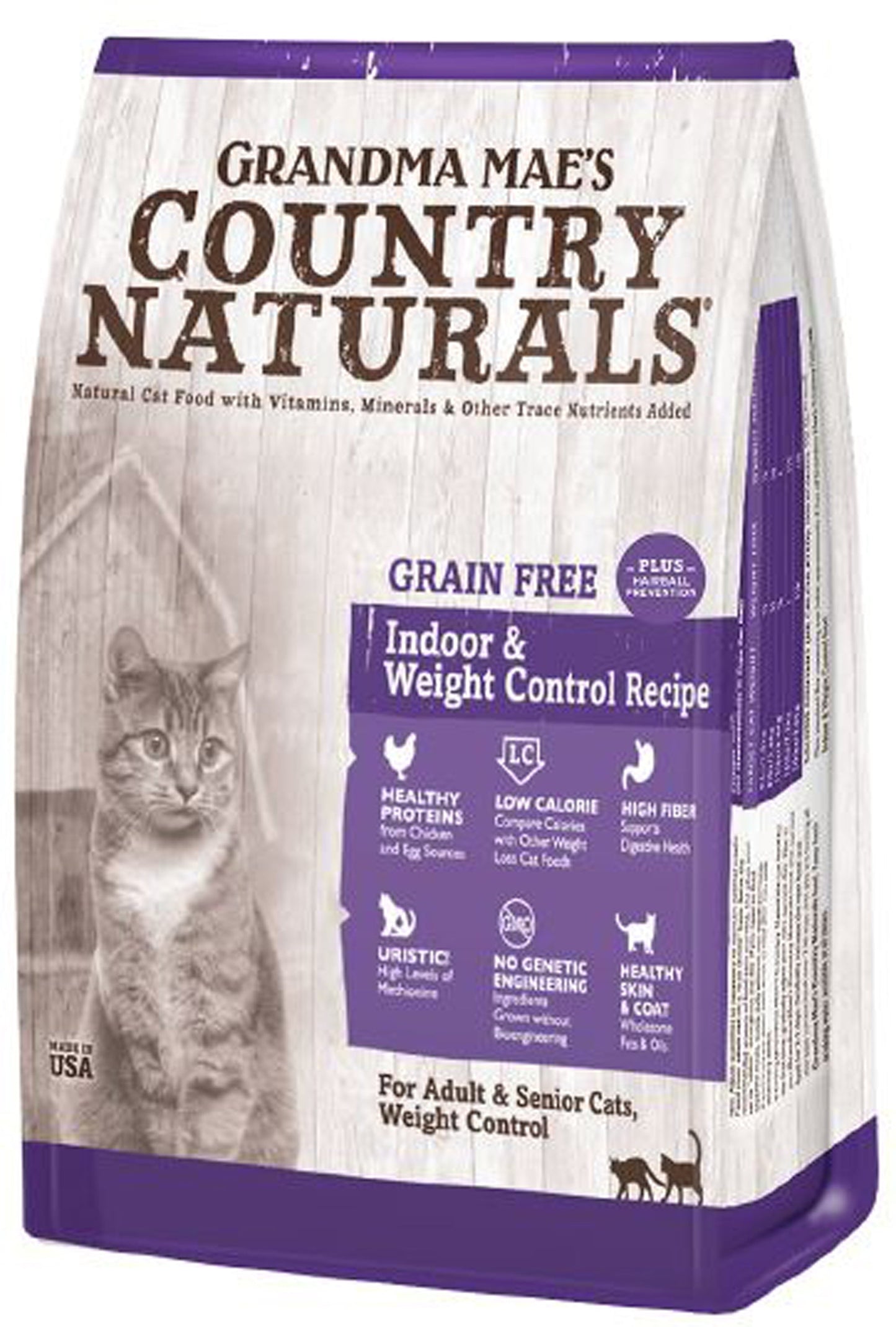 Grandma Mae's Country Naturals Grain Free Indoor & Weight Control Dry Cat Food Chicken 12lb