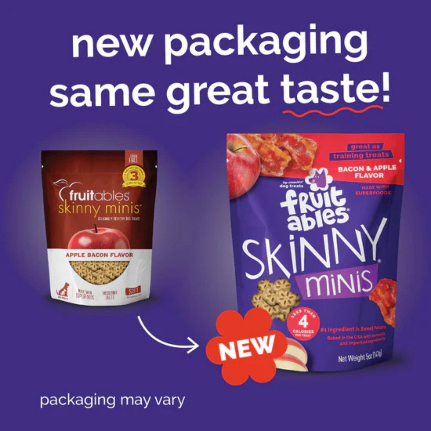 Fruitables Skinny Minis Soft Dog Treats Apple Bacon 1ea/5 oz