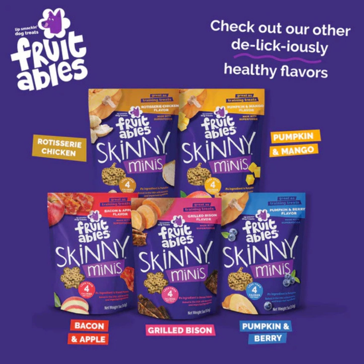 Fruitables Skinny Minis Soft Dog Treats Apple Bacon 1ea/5 oz