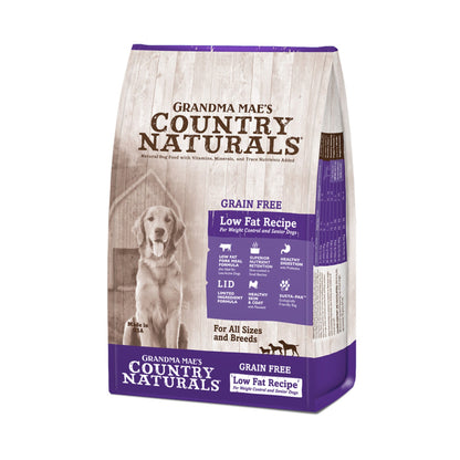 Grandma Mae's Country Naturals Grain Free Low Fat Recipe for Weight Control and Seniors Dry Dog Food Pork 4lb