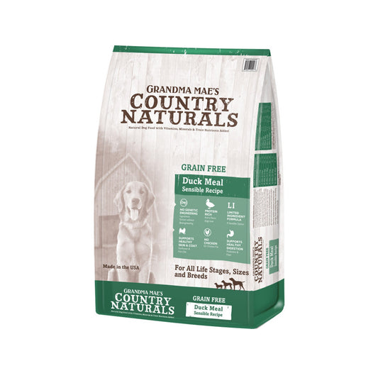 Grandma Mae's Country Naturals Grain Free LID Dry Dog Food Duck Meal Sensible 4lb