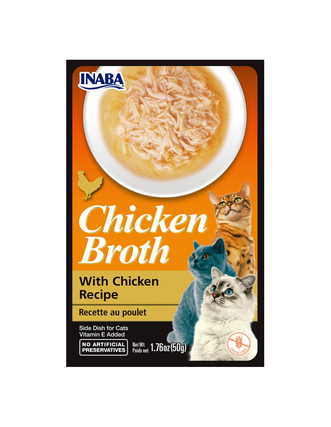 Inaba Chicken Broth Side Dish For Cats Chicken 1.76oz. (Case of 8)