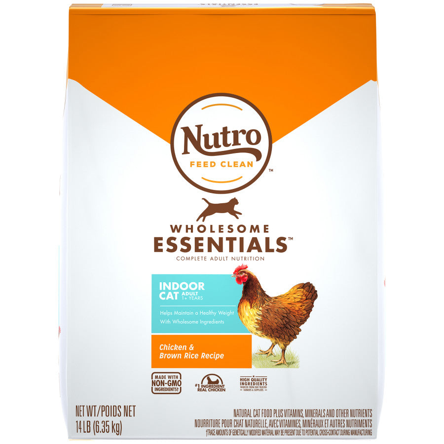 Nutro Products Wholesome Essentials Healthy Weight Indoor Adult Dry Cat Food Chicken & Brown Rice 14lb