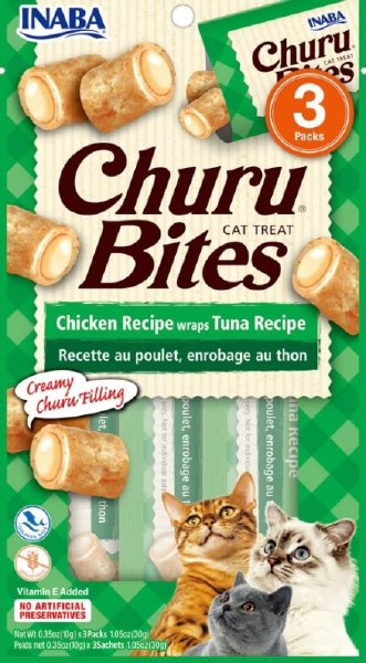 Inaba Churu Bites Cat Treats Tuna .35oz. 3 Pk (Case of 6)