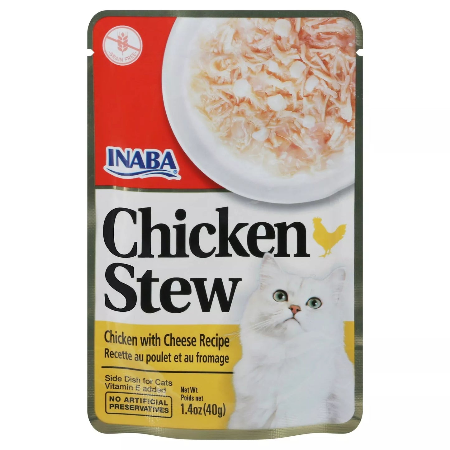 Inaba Chicken Stew Side Dish For Cats Chicken/Cheese 1.76oz. (Case of 8)